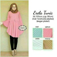 Jual Baju Panjang Wanita/Midi Dress/Blouse/Formal/Casual/Erela Tunik Murah