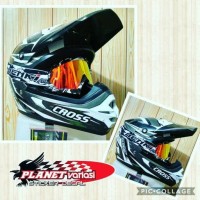 Helm Cross Cargloss fullface stabilo Black Grey bukan Gm Jpx Nhk