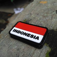 Jual rubber patch brevet perekat bendera indonesia Murah
