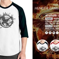 Jual Kaos Raglan Hunger Games Quote 04 - Tshirt Oblong - Grosir Baju Distro Murah