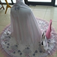 Jual mukena exclusive handmade bordir Lingling Peach series Murah
