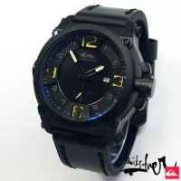 Jual Quiksilver Chrono Detik Leather Black list Yellow Murah
