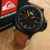 Jual Jam Tangan Pria Quiksilver Bold Chrono Leather Brown list Oren Murah
