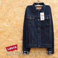 JAKET LEVIS JEANS COWOK BLUEBLACK - HITAM GARMENT HIGH QUALITY