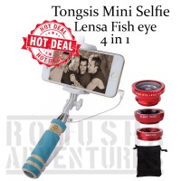 Jual TONGSIS MONOPOD SELFIE LENSA FISHEYE 4 IN1 TRAVEL Murah