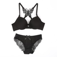 Jual Sexy Push Up Bra Wanita 34 75 B dengan Celana Dalam Black Murah