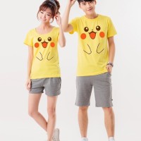 Jual HV5942 Kaos Couple SHY PIKACHU cute pokemon lucu fac KODE BIS5996 Murah