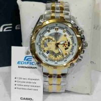 Jual CASIO EDIFICE EF 550 GOLD COMBI WHITE DIAL Murah