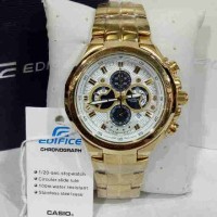Jual CASIO EDIFICE EF 554 GOLD WHITE DIAL Murah