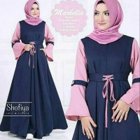 Baju Atasan Muslim Murah/Gamis Murah Marbella Dres Navy