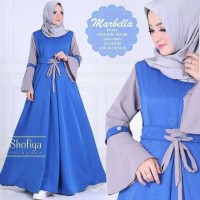 Baju Atasan Muslim Murah/Gamis Murah Marbella Dres Biru Elektrik