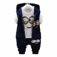 Jual 7410 ST MINION NAVY / BAJU ANAK / SETELAN Murah