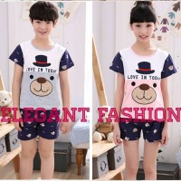 Jual Baju Tidur Kaos Setelan Anak Laki Perempuan Import Lucu Cute Bear Murah