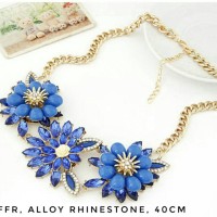 Jual Kalung Gemstone Bunga Rhinestone Murah