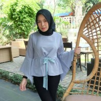 Alysa Blouse / Baju Atasan Hijab Muslim Outer Cardigan Santai Kantor