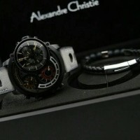 jam tangan alexandre christie pria AC 9221 MT black limited edition