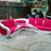 sofa minimalis love pink terbaru kursi L sudut model baru
