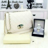 Tas Wanita Tas Paket Murah Tas Murah Jam Tangan Dompet Lokal Cream