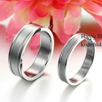 cincin couple silver garis polos tunangan anti karat,free ukir