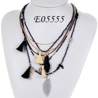 Jual Kalung Korea Bohemian feather multilayer necklace Murah