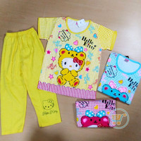 Jual PIYAMA ANAK HELLO KITTY BEAR BAJU TIDUR SETELAN SANTAI CEWE KIDS GIRL Murah