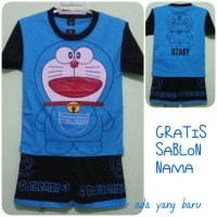 Jual BAJU/KAOS SETELAN ANAK OM TELOLET OM/KAOS DORAEMON GRATIS SABLON NAMA Murah