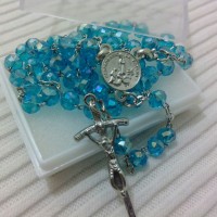 Jual Rosario Kalung Kristal Ceko Blue Transparant Murah