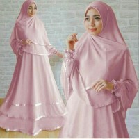 Syari Nora D Pink SW - gamis wanita jersey dusty pink