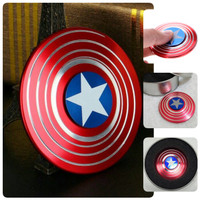 Jual Fidget Spinner Tameng Captain America Stainless PREMIUM IMPORT Murah