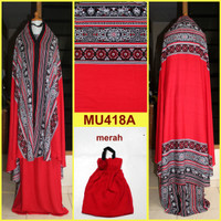 Jual Mukena Bali Songket Dewasa & Remaja Semi Jumbo - MU418A (Merah) Murah