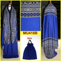 Jual Mukena Bali Songket Dewasa & Remaja Semi Jumbo - MU418B (Biru) Murah