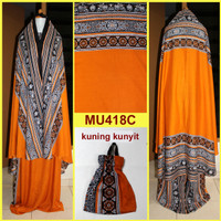Jual Mukena Bali Songket Dewasa-Remaja Semi Jumbo - MU418C (Kuning Kunyit) Murah