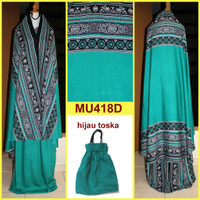 Jual Mukena Bali Songket Dewasa & Remaja Semi Jumbo - MU418D (Hijau Toska) Murah