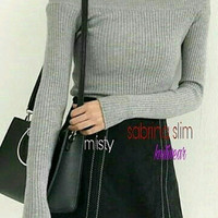 Jual PROMO atasan sweater rajut wanita sabrina slim rajut murah Murah