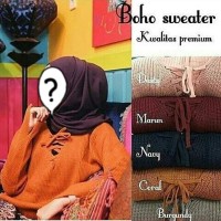 Jual Baju Atasan Dress Batik Pakaian Wanita Baru BOHO SWEATER Murah