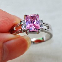 Jual Cincin Pria Wanita Peridot Geometric 925 Sterling Silver Filled Murah