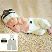 Jual Kostum rajut foto bayi setelan #Suspender belt (Cream) Murah