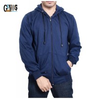 Jual Jaket Sweater Polos Hoodie Zipper/Resleting Biru Navy Murah