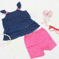 Jual Setelan Anak// Swiggles Polka Navy Ori Murah