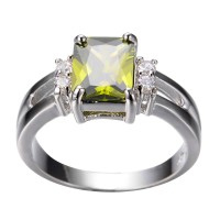Jual Cincin Pria Wanita Peridot Pink Geometric 925 Silver Filled Murah