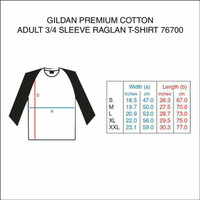 Jual Baju Kaos Gildan Premium 76700 Raglan 3/4 - Kaos Polos Raglan Unisex Murah