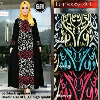 Jual turki abaya mewah adem jetblack ori gamis pesta Murah