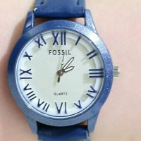 Jam Tangan Wanita Fossil Bahan Kulit Warna Navy Termurah