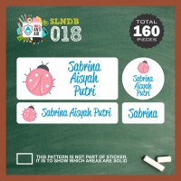 Jual SLNDB-018 stiker label nama anak kartun butterfly sticker anti air Murah