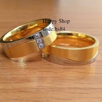 cincin couple kawin/ tunangan/ultah pre-loved favorit! TITANIUM ASLI.