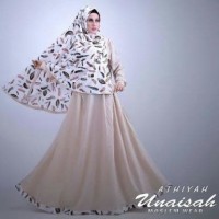 2in 1 BAJU GAMIS SYARI warna brown free kerudung bahan jersey super