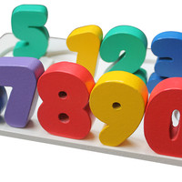mainan kayu APE chunky puzzle angka 0-9