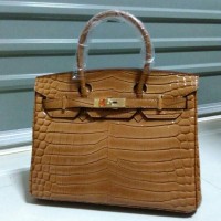 Tas Hermes Birkin mewah kualitas Mirror kulit sapi asli import