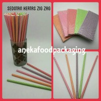 Jual Sedotan kertas/paper straw garis/zig zag Murah