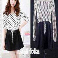 OP3795 baju dress natali polka grosir baju murah di bandung KODE Bim